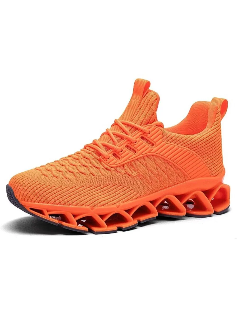 Mens Orange Comfort Non Slip Work Sport Athletic Trainer Slip on Walking Sneaker